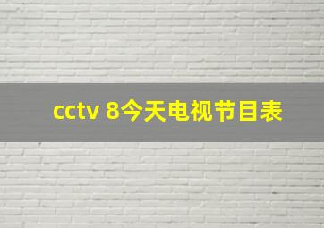 cctv 8今天电视节目表